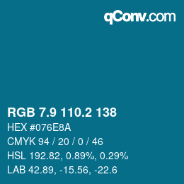 Color code: RGB 7.9 110.2 138 | qconv.com