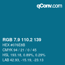 カラーコード: RGB 7.9 110.2 139 | qconv.com