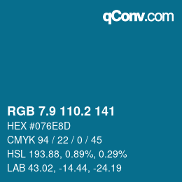 Color code: RGB 7.9 110.2 141 | qconv.com