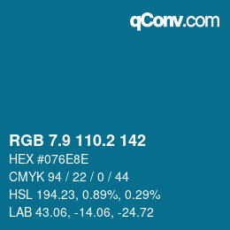 Color code: RGB 7.9 110.2 142 | qconv.com