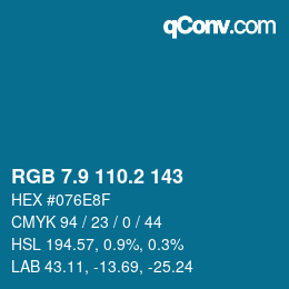 Color code: RGB 7.9 110.2 143 | qconv.com