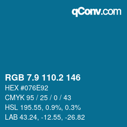 Farbcode: RGB 7.9 110.2 146 | qconv.com