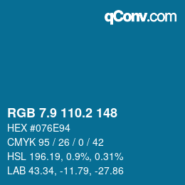 Color code: RGB 7.9 110.2 148 | qconv.com
