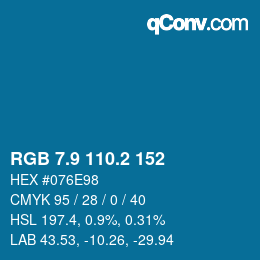 Color code: RGB 7.9 110.2 152 | qconv.com