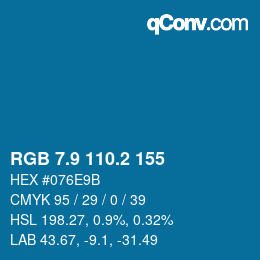 Color code: RGB 7.9 110.2 155 | qconv.com