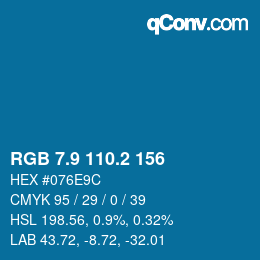 Farbcode: RGB 7.9 110.2 156 | qconv.com