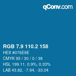 Color code: RGB 7.9 110.2 158 | qconv.com