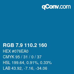 Color code: RGB 7.9 110.2 160 | qconv.com