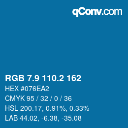 カラーコード: RGB 7.9 110.2 162 | qconv.com