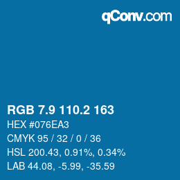 Color code: RGB 7.9 110.2 163 | qconv.com