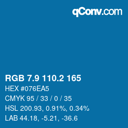 Color code: RGB 7.9 110.2 165 | qconv.com