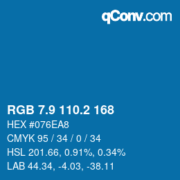 Color code: RGB 7.9 110.2 168 | qconv.com