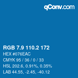 カラーコード: RGB 7.9 110.2 172 | qconv.com