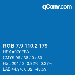 Color code: RGB 7.9 110.2 179 | qconv.com
