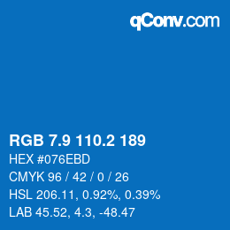 Color code: RGB 7.9 110.2 189 | qconv.com