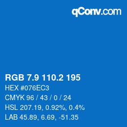 カラーコード: RGB 7.9 110.2 195 | qconv.com