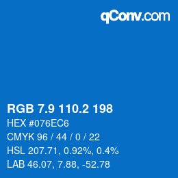 Farbcode: RGB 7.9 110.2 198 | qconv.com