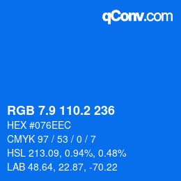 Color code: RGB 7.9 110.2 236 | qconv.com
