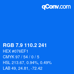 Color code: RGB 7.9 110.2 241 | qconv.com