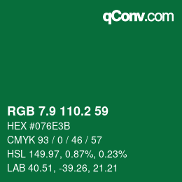 カラーコード: RGB 7.9 110.2 59 | qconv.com