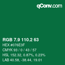 カラーコード: RGB 7.9 110.2 63 | qconv.com
