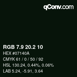 Color code: RGB 7.9 20.2 10 | qconv.com