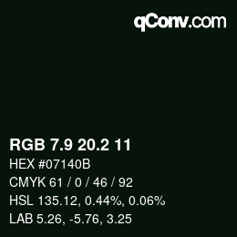 Color code: RGB 7.9 20.2 11 | qconv.com