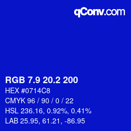 カラーコード: RGB 7.9 20.2 200 | qconv.com