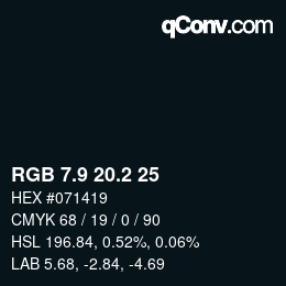 Color code: RGB 7.9 20.2 25 | qconv.com