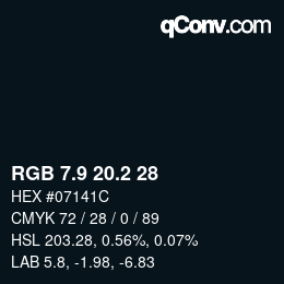 Color code: RGB 7.9 20.2 28 | qconv.com