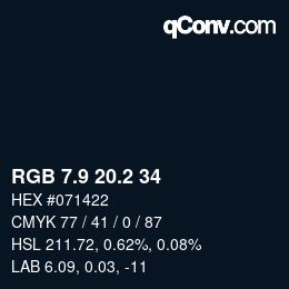 Color code: RGB 7.9 20.2 34 | qconv.com