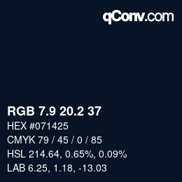 Color code: RGB 7.9 20.2 37 | qconv.com