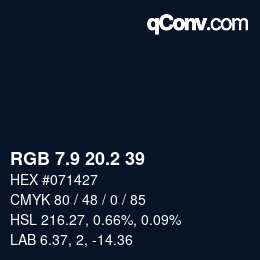Color code: RGB 7.9 20.2 39 | qconv.com