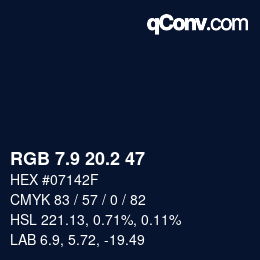 Color code: RGB 7.9 20.2 47 | qconv.com