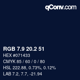 Color code: RGB 7.9 20.2 51 | qconv.com