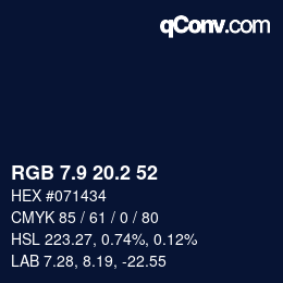 Color code: RGB 7.9 20.2 52 | qconv.com