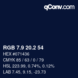 Color code: RGB 7.9 20.2 54 | qconv.com