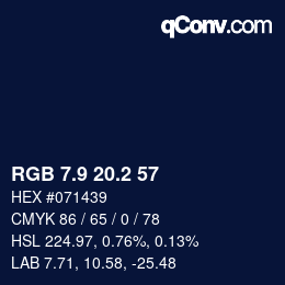 Color code: RGB 7.9 20.2 57 | qconv.com