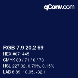 Color code: RGB 7.9 20.2 69 | qconv.com