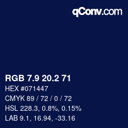 カラーコード: RGB 7.9 20.2 71 | qconv.com