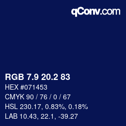 Color code: RGB 7.9 20.2 83 | qconv.com