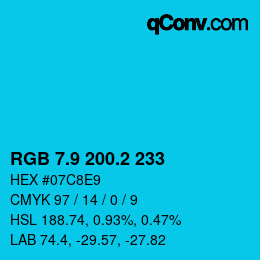 カラーコード: RGB 7.9 200.2 233 | qconv.com