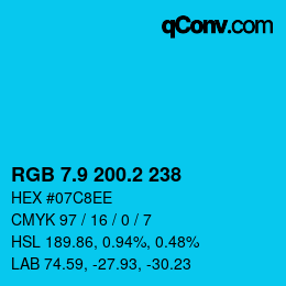 カラーコード: RGB 7.9 200.2 238 | qconv.com