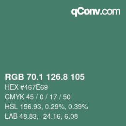 Color code: RGB 70.1 126.8 105 | qconv.com