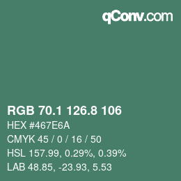 Color code: RGB 70.1 126.8 106 | qconv.com