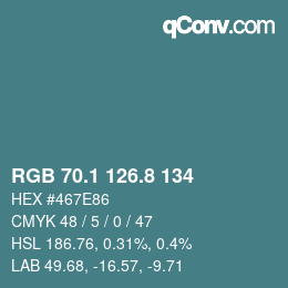 Color code: RGB 70.1 126.8 134 | qconv.com