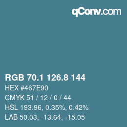 Color code: RGB 70.1 126.8 144 | qconv.com