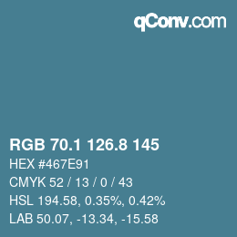 Color code: RGB 70.1 126.8 145 | qconv.com