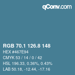 Color code: RGB 70.1 126.8 148 | qconv.com