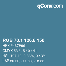 Color code: RGB 70.1 126.8 150 | qconv.com